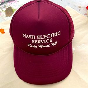 Trucker cap Nash Electeic Servicw NC maroon